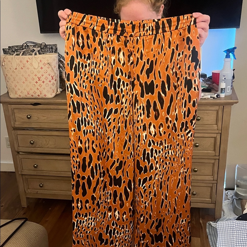 Bar III Animal Print Pants in Orange and Black